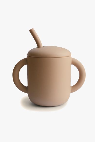 Image of Silicone Training Cup with straw - Natural