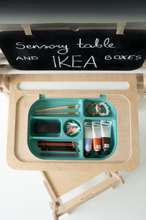 Sensory table with chair/stepping stool