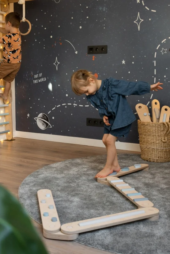 Blue 4 balance beam set