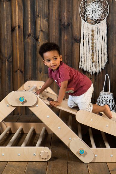 Wooden toddler slides and sales climbers