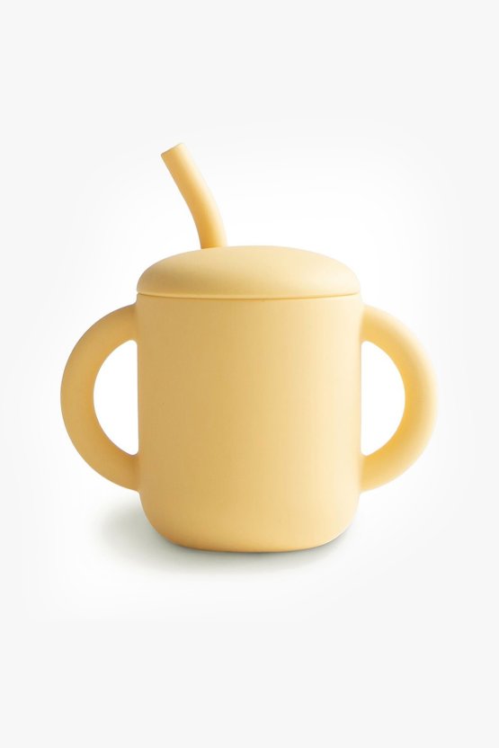 Silicone Training Cup with straw - Daffodil