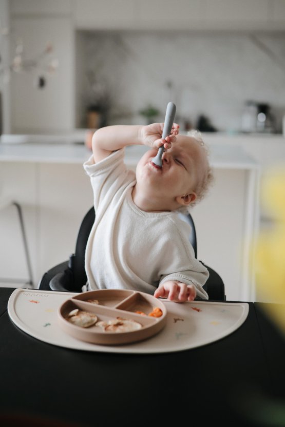 Silicone Feeding Spoons 2-Pack - Cambridge Blue/Shifting Sand