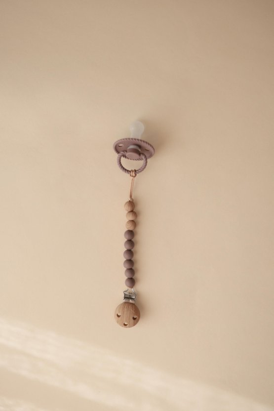 Silicone Pacifier Clip | Eva - Ash