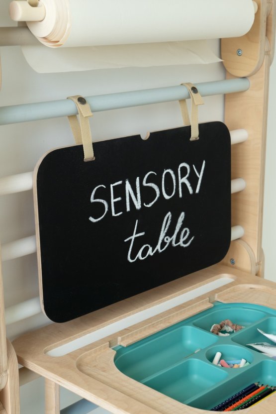 Sensory table with chair/stepping stool