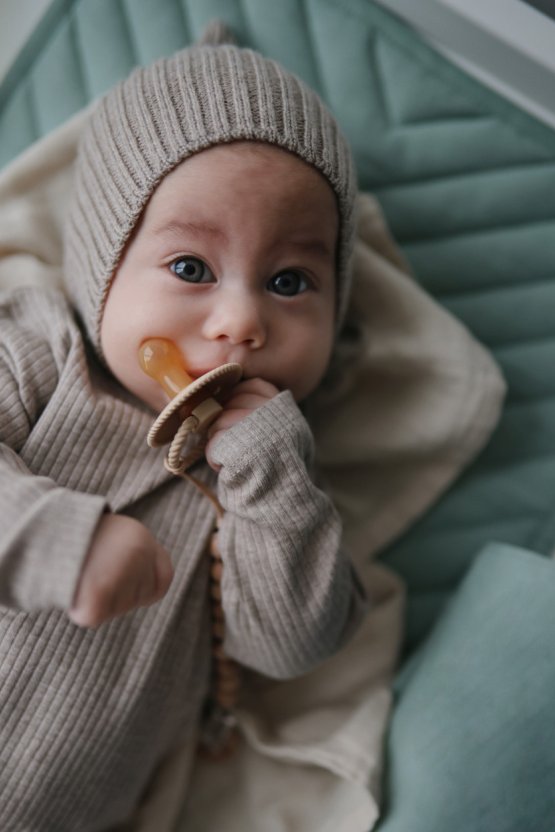 FRIGG Rope Natural Rubber Pacifier - Croissant (0-6 months)